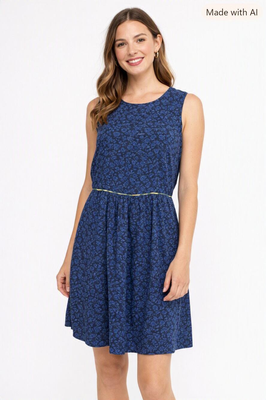 Matilda Jane Blue Floral Sleeveless Dress – Size 14